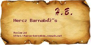 Hercz Barnabás névjegykártya